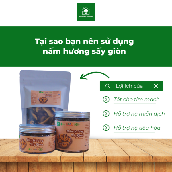 Nấm hương sấy giòn hộp 50g - Hình ảnh 3